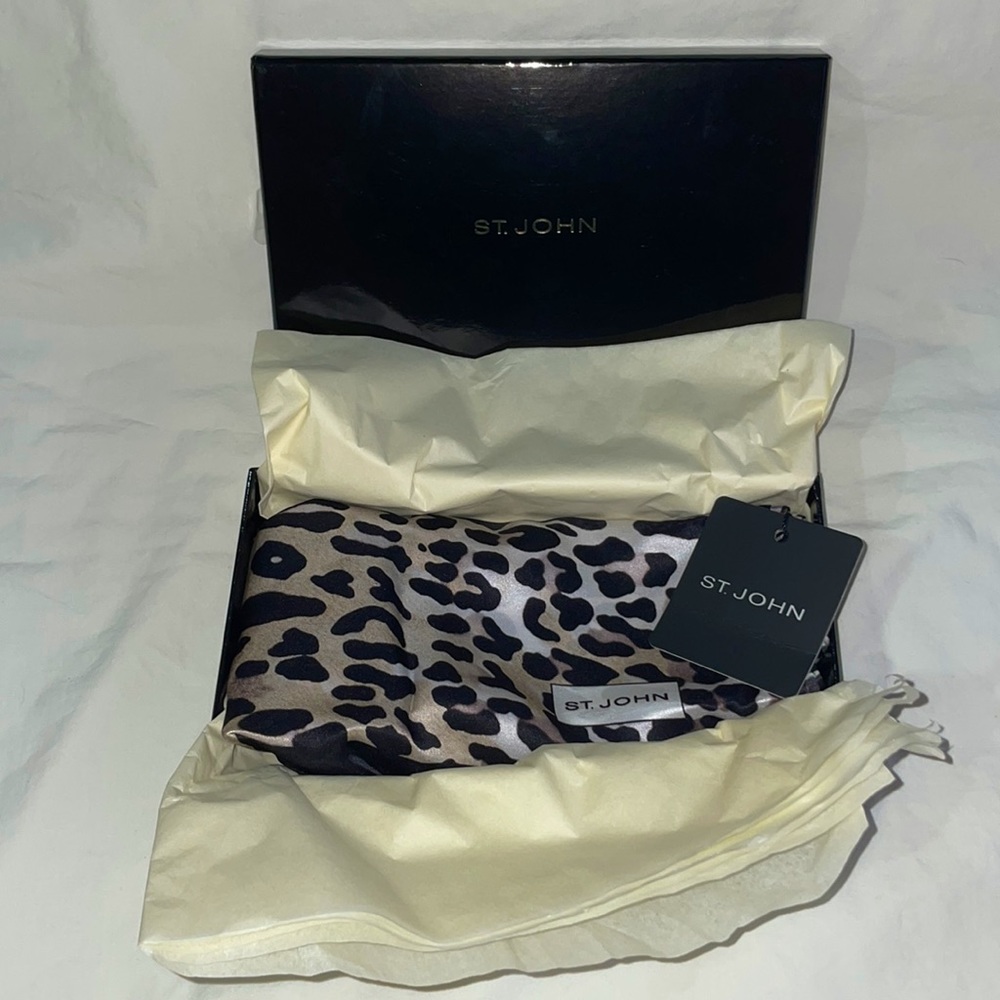 St. John Pure Silk Cheetah Print Scarf
